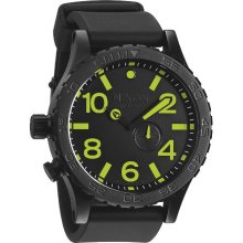 Nixon Mens 51-30 Matte PU Luminous Stainless Watch - Black Rubber Strap - Black Dial - A058 1256