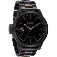 Nixon Men's Chronicle SS Matte Black/Dark Tortoise Watch