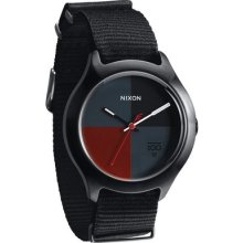 Nixon Men's Quad Surplus Round Case Black Nylon Strap Watch A344-1167