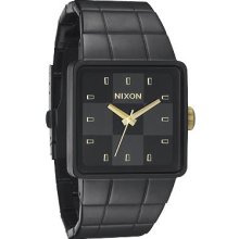 Nixon Quatro Matte Black & Gold Analog Watch