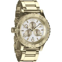 Nixon The 42-20 Chrono Watch in Champagne Gold & Siver