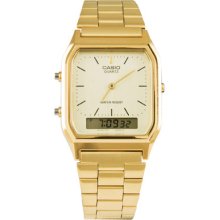 Official Gold Retro Dual Time Watch From Casio