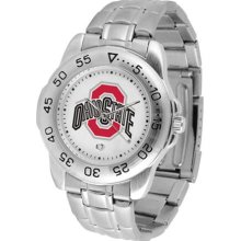 Ohio State Buckeyes OSU Mens Sports Steel Watch