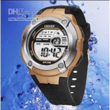 Ohsen Men Dive Digital Sport Watch Student Alarm Clock Candy Led Sil