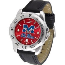 Ole Miss Rebels Men's Leather Band Sports Watch