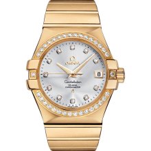 Omega Men's Constellation Silver & Diamonds Dial Watch 123.55.35.20.52.002
