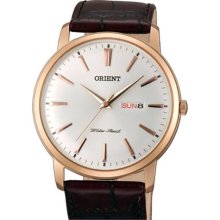 Orient Capital Quartz Rose Goldtone Dress Watch with Day and Date