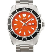 Orient Orange Dial Mako II Automatic Dive Watch on a Bracelet #EM75001M