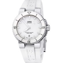 Oris Aquis White Dial Rubber Unisex Watch 01 733 7653 4156-07 4 26 31EB