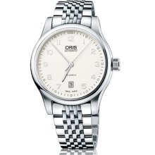 Oris Classic Date Automatic Silver Dial Steel Mens Watch 733-7594-4091MB