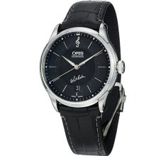Oris Men's 'chef Baker' Limited Edition Black Dial Black Leather Strap Automatic
