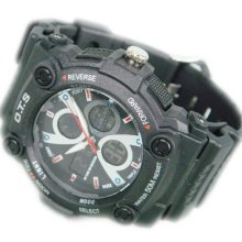 Ots 50m Water Restist Shock Digital Men Double Display Led Watch 8006 Bk Gift