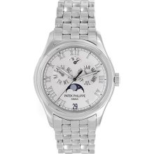 Patek Philippe Annual Calendar Men's 18k White Gold Moonphase Watch 50