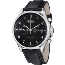 Paul Picot Watches Men's Chronograph Black Dial Black Leather Black L