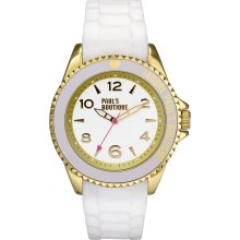 Pauls Boutique Ladies White Dial White Silicon Strap Watch Pa014whgd