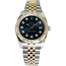 Pearlmaster black diamond dial bezel rolex date just watch jubilee bracelet