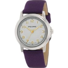 Pedre 0231Sx-Purple Grosgrain Women'S 0231Sx Silver-Tone Purple Grosgrain Strap Watch