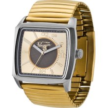 Penguin Mens Lewis Analog Stainless Watch - Gold Bracelet - Khaki Dial - OP-3010GD