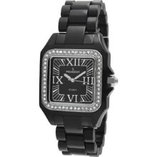 Peugeot 7062Bk Women'S 7062Bk Swarovski Crystal Bezel Black Acrylic Watch