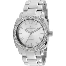 Peugeot Women's Swarovski Crystal Bracelet Link Watch - Silver