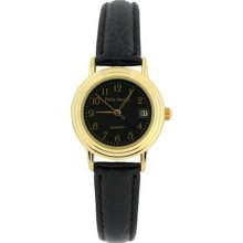 Philip Mercier Ladies Black Dial Easy Read Strap Watch - Sml01/B