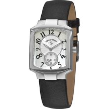 Philip Stein Watches Women's Mother of Pearl Dial Black Pashmina Leath