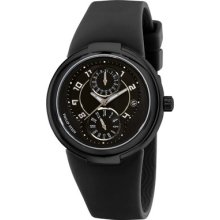Philip Stein Watches Womens Black and Grey Dial Black Rubber Strap Dua