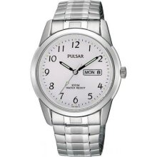 Pj6033x1 Pulsar Mens Gents Day & Date Display Bracelet Watch