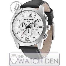 Police - Men's Black Leather Lancer-mf Watch - 13399js-04