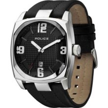 Police PL12963JS/61 Edge Men's Black Leather Analog Sports Watch