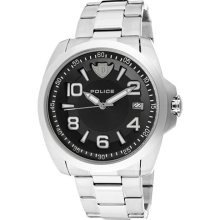 Police Watches Men's Sovereign Black Dial Stainless Steel Stainless S