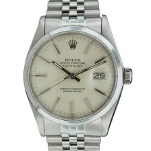 Pre-owned Rolex Men's Datejust Stainless Steel Silver Dial Watch