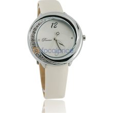 Prema 5335 Rounded Stainless Steel Back Women's Men's Digital Electronic Watch (White)