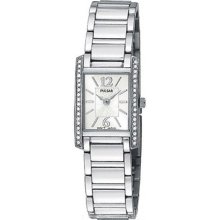 Pulsar Ladies Crystal Watch - Silver Dial - PEGC51