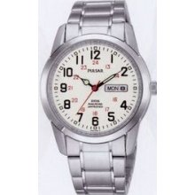 Pulsar Men`s Railroad Approved Silvertone Watch