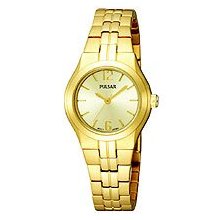 Pulsar PTC462 Womens Dress Gold Tone Champagne Dial Watch
