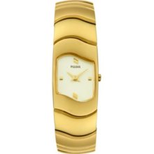 Pulsar Women's Brushed & Polished Gold-Tone Stainless Steel Watch