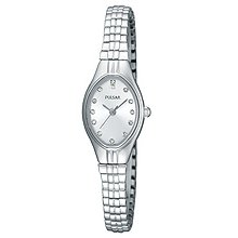 Pulsar Womens Dress Crystal Analog Stainless Watch - Silver Bracelet - Silver Dial - PC3273