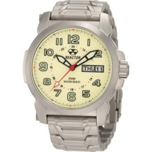 Reactor Mens Atom Analog Stainless Watch - Silver Bracelet - Khaki Dial - 68006