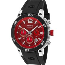 Red Line Watches Men's Mission Chronograph Red Carbon Fiber Dial Black