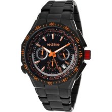 Red Line Watches Men's Travel Chrono Orange Accents Black Dial Black I