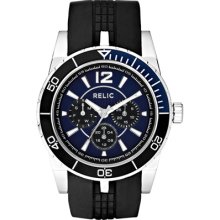 Relic Mens Watch - Multifunction Montana Blue Dial w/ Black Strap Black