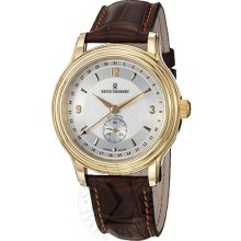 Revue Thommen Mens Classic Silver Dial Brown Leather Strap Watch 14200.2512