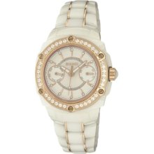 Roberto Bianci Eleganza Women's White Ceramic Watch w/Day and Dat ...