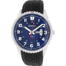 Roberto Bianci Men's Rubber Band Watch with Day/Date and Blue Fac ...