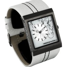 Rockwell Womens Mercedes Analog Stainless Watch - White Leather Strap - White Dial - MC106