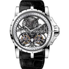 Roger Dubuis Excalibur Double Flying Tourbillon White Gold Diamond Watch