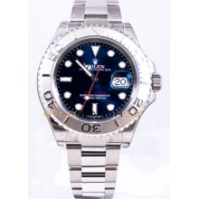 Rolex 40mm Stainless Steel New Style Heavy Band Yachtmaster Model 116622 Blue Dial & Platinum Bezel 2012 Model