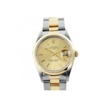 Rolex Date 15203 Two Tone Champagne Dial Mens Watch
