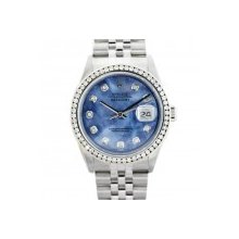 Rolex Datejust 16220 Stainless Steel Mother of Pearl Dial Menâ€™s Watch